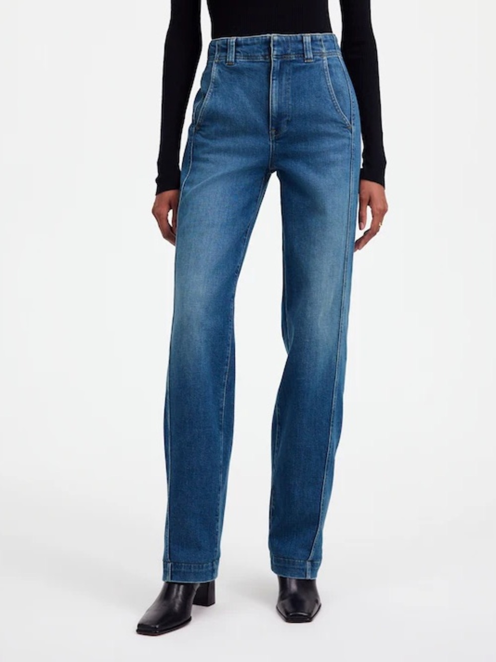 Madewell Tapered Denim Trousers Size 27 Calvert Wash Comfort Stretch High Rise